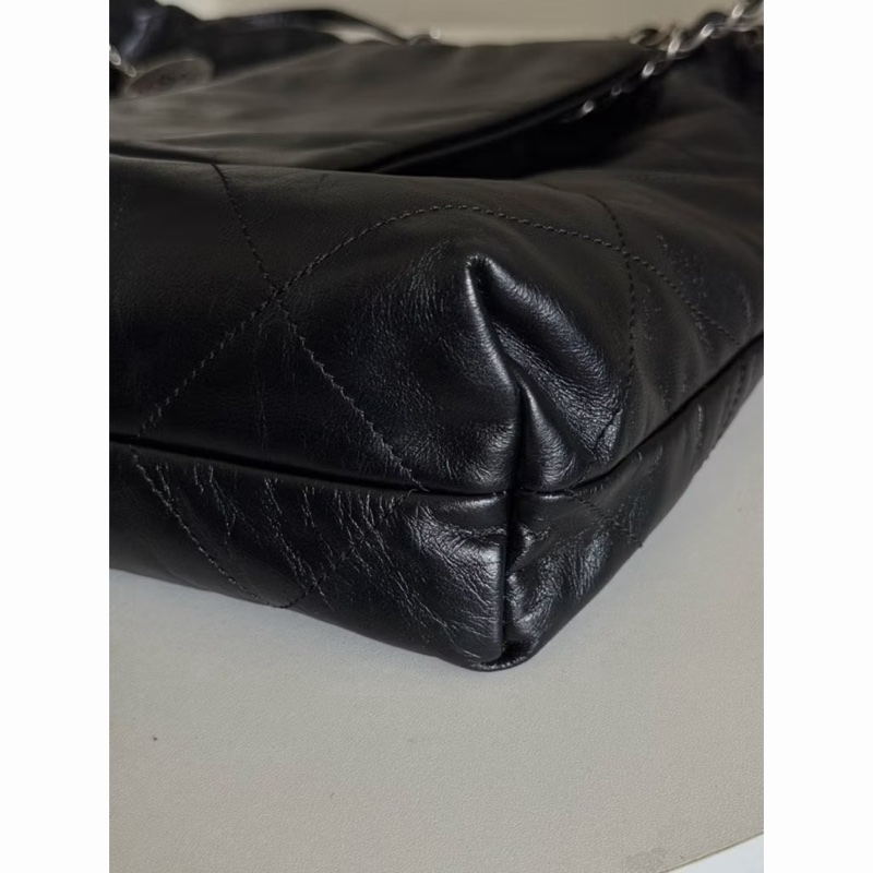 全網最低價🌟Chanel 22bag黑銀經典 小號 芯片款 垃圾袋包 香奈兒正品-4