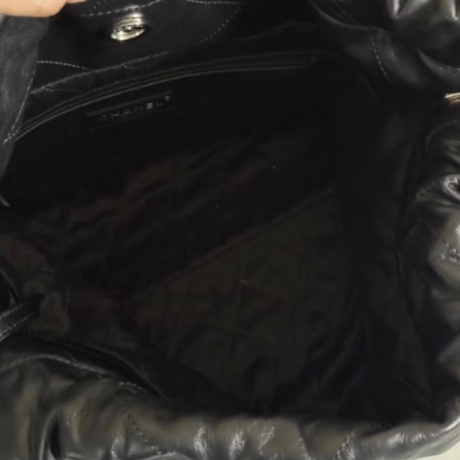 全網最低價🌟Chanel 22bag黑銀經典 小號 芯片款 垃圾袋包 香奈兒正品-9