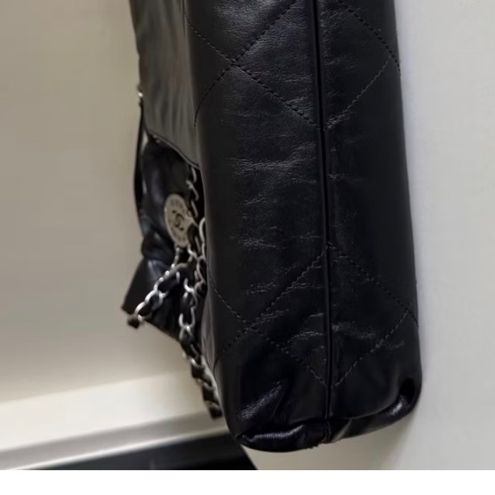 全網最低價🌟Chanel 22bag黑銀經典 小號 芯片款 垃圾袋包 香奈兒正品-13