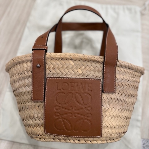 LOEWE 小號菜籃子 草編包 手提包 近新閒置品