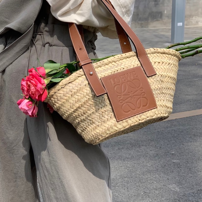 LOEWE 小號菜籃子 草編包 手提包 近新閒置品-8