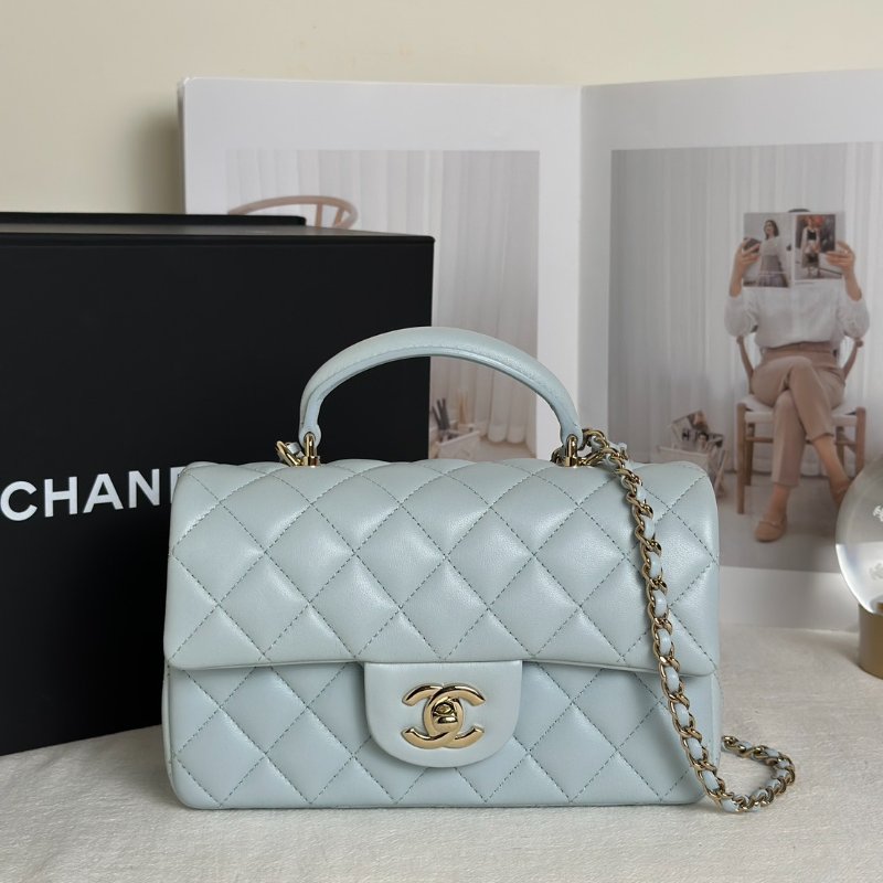 CHANEL 21K Handle mini CF20 - 寶寶藍-9