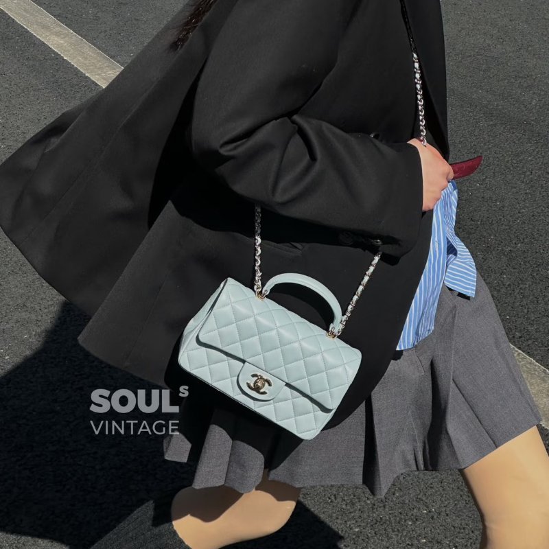CHANEL 21K Handle mini CF20 - 寶寶藍-12