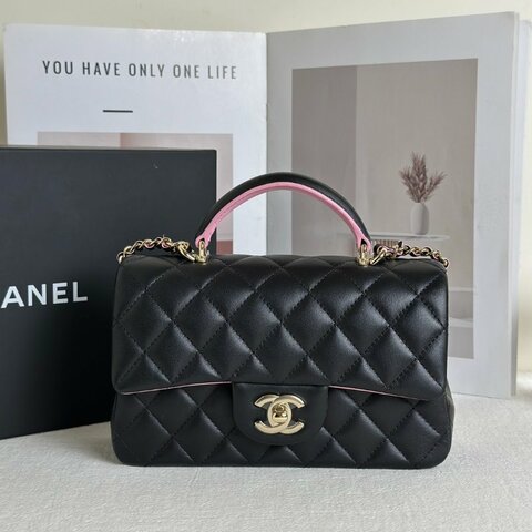 CHANEL 23P Handle mini CF20 - 黑粉金