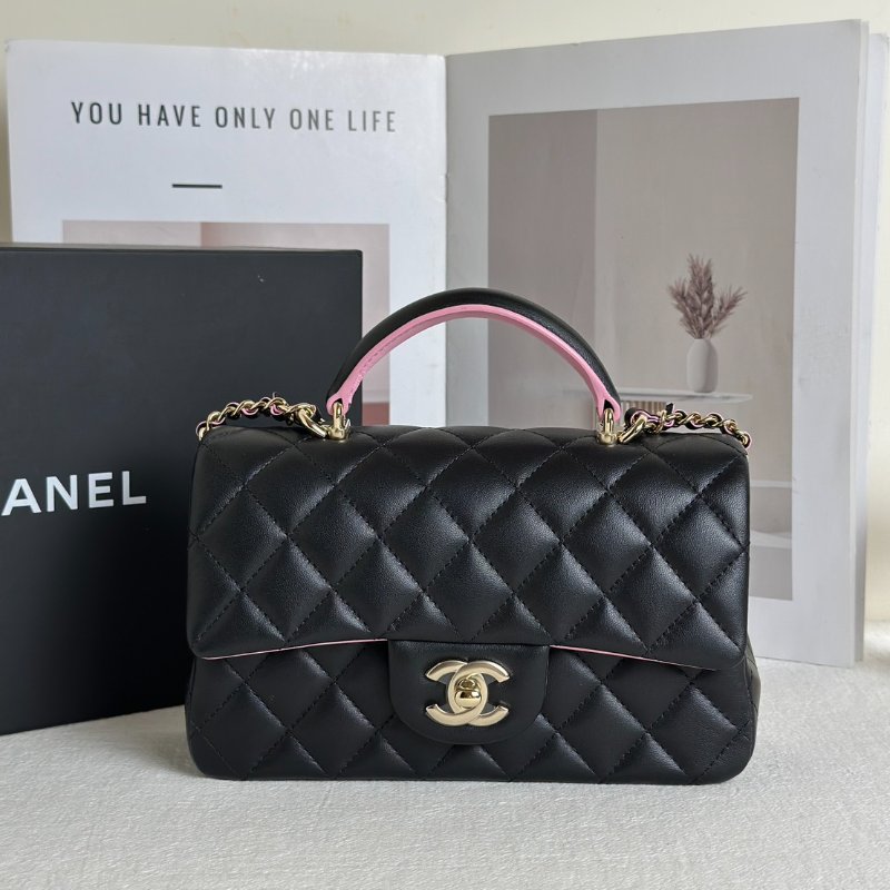 CHANEL 23P Handle mini CF20 - 黑粉金-0