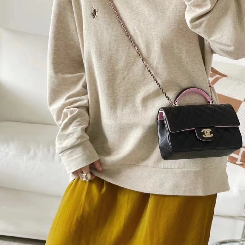 CHANEL 23P Handle mini CF20 - 黑粉金-1