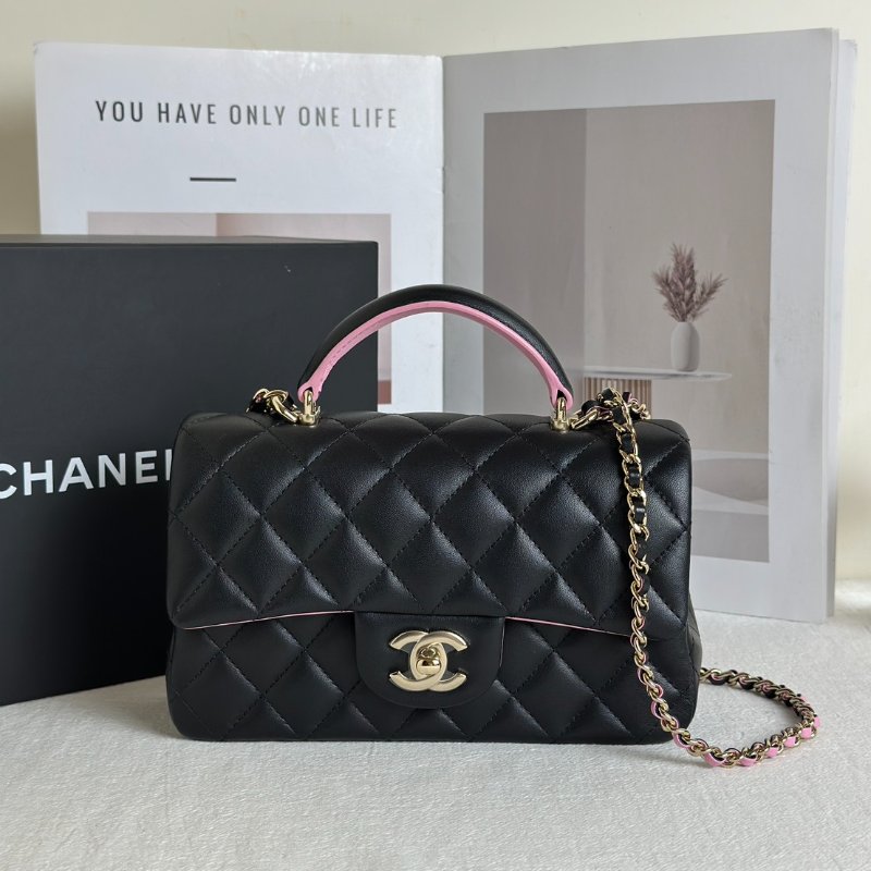 CHANEL 23P Handle mini CF20 - 黑粉金-6