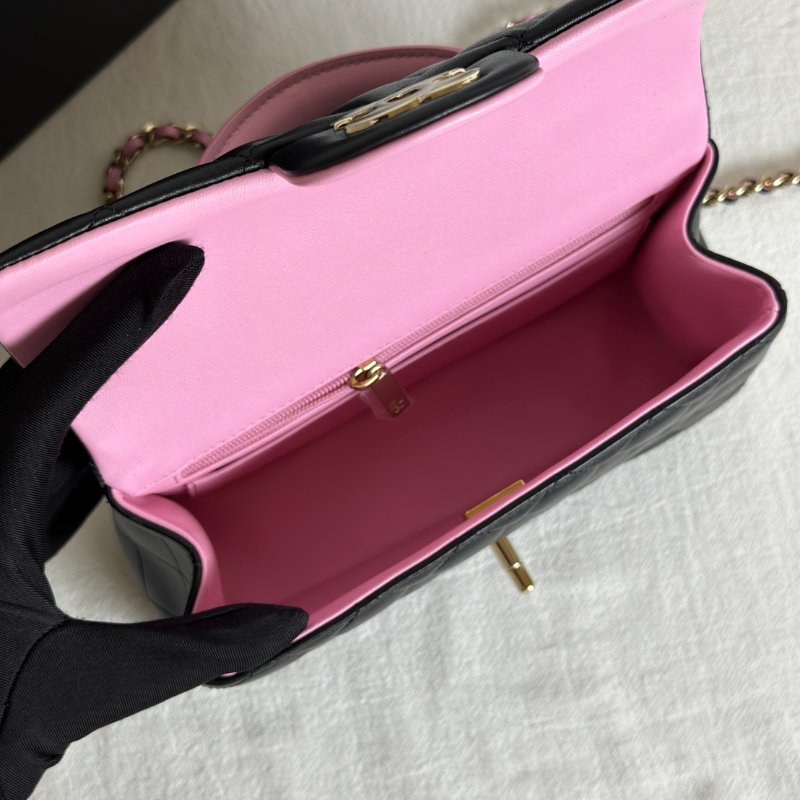 CHANEL 23P Handle mini CF20 - 黑粉金-7