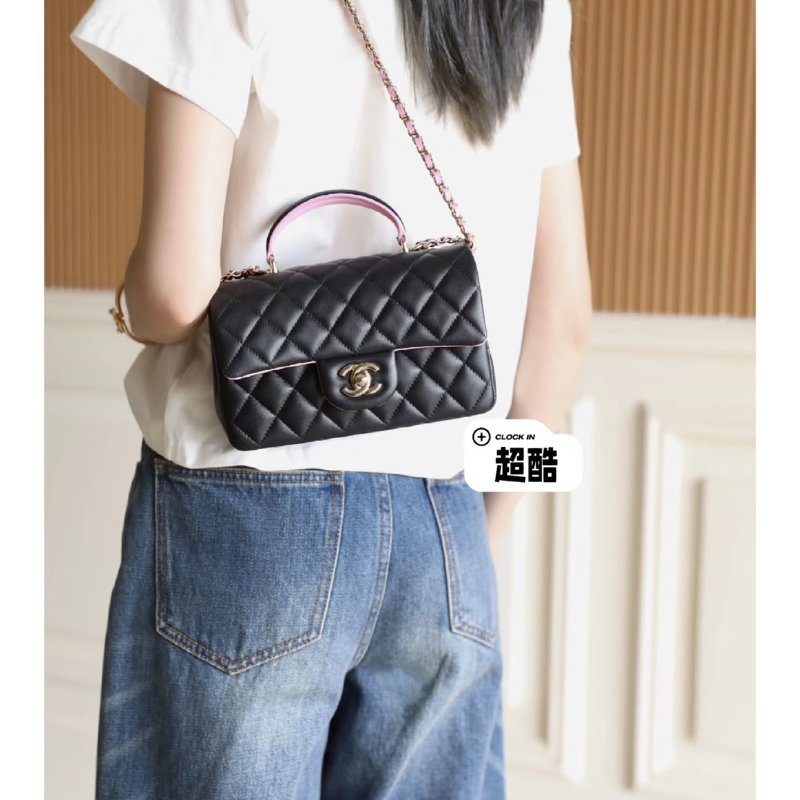 CHANEL 23P Handle mini CF20 - 黑粉金-10