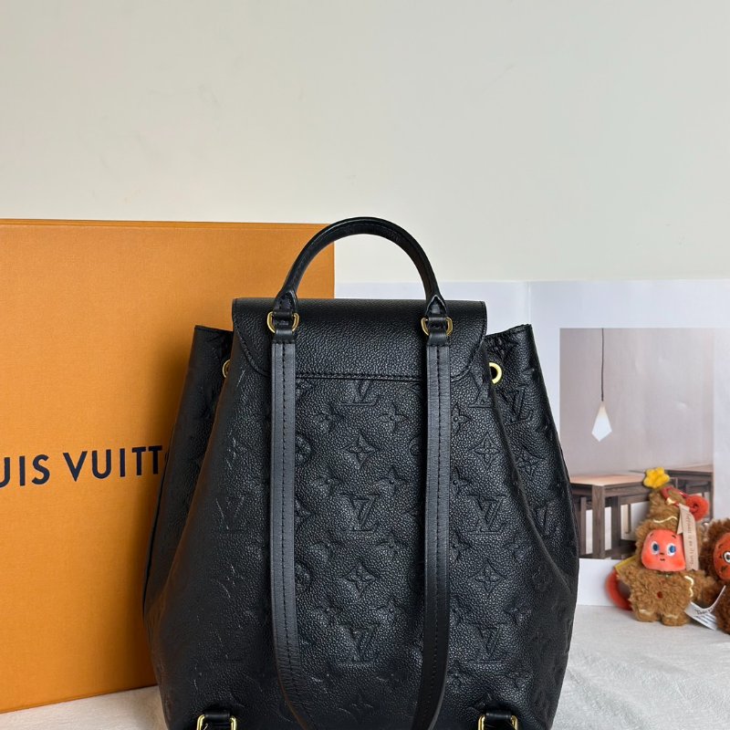LOUIS VUITTON Montsouris壓紋牛皮後背包 - 黑-4