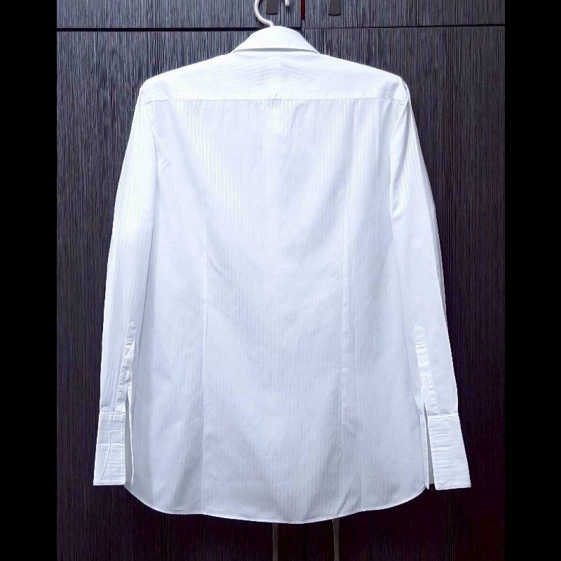 絕版BURBERRY 博柏利 BLACK LABEL 黑標 戰馬 男白色條紋長袖襯衫42號-1