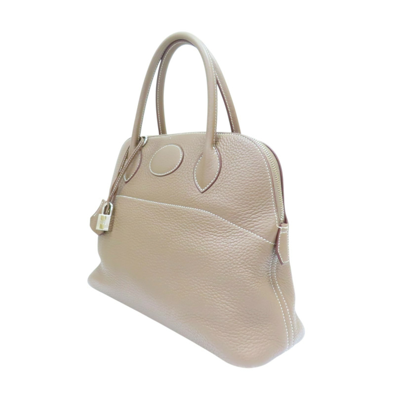 大象灰 Clemence 牛皮 Bolide 31 柏莉包 兩用包 口R刻 銀釦【HERMES 愛馬仕】-2