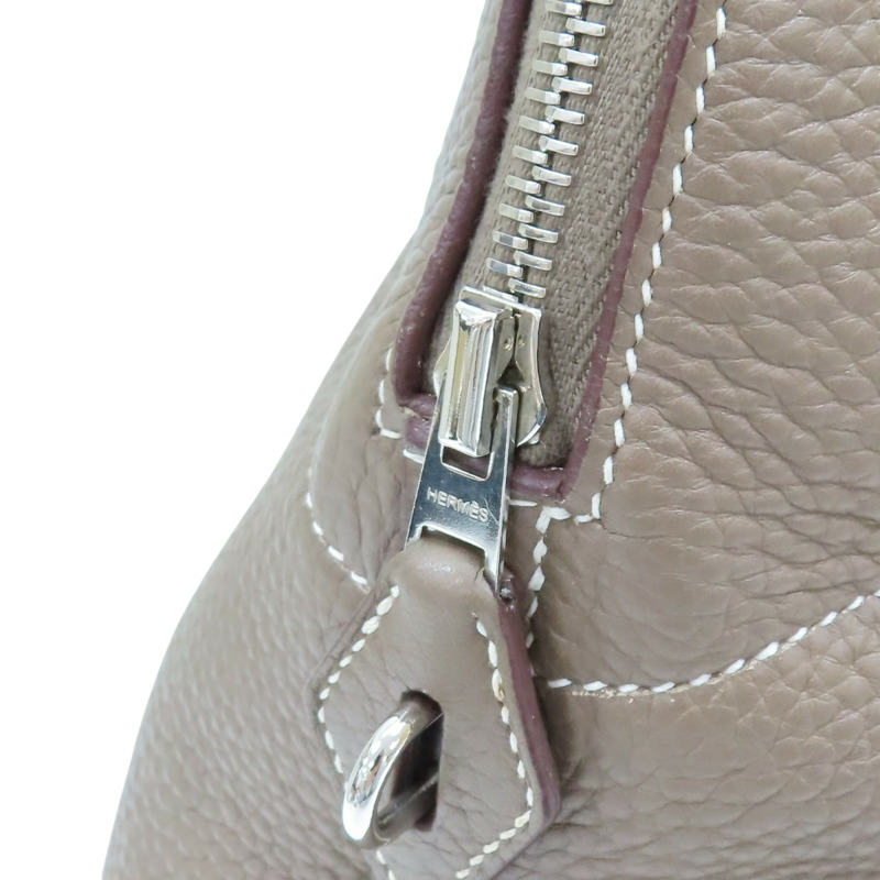 大象灰 Clemence 牛皮 Bolide 31 柏莉包 兩用包 口R刻 銀釦【HERMES 愛馬仕】-10
