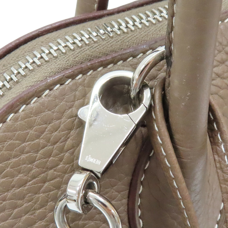 大象灰 Clemence 牛皮 Bolide 31 柏莉包 兩用包 口R刻 銀釦【HERMES 愛馬仕】-11