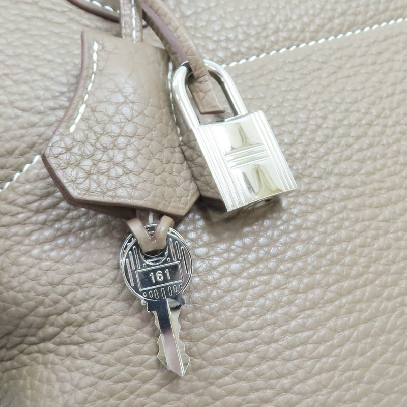 大象灰 Clemence 牛皮 Bolide 31 柏莉包 兩用包 口R刻 銀釦【HERMES 愛馬仕】-12