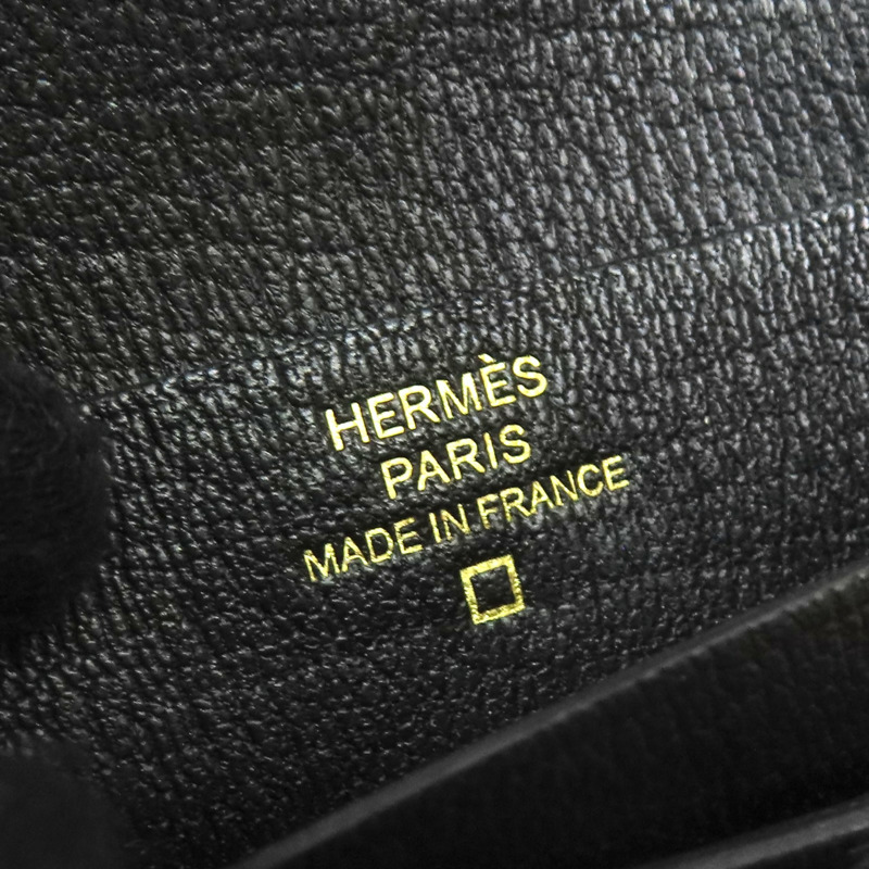 黑色 鱷魚皮 Bearn Compact 兩折短夾 Z刻 金扣【HERMES 愛馬仕】 H039786CC-7