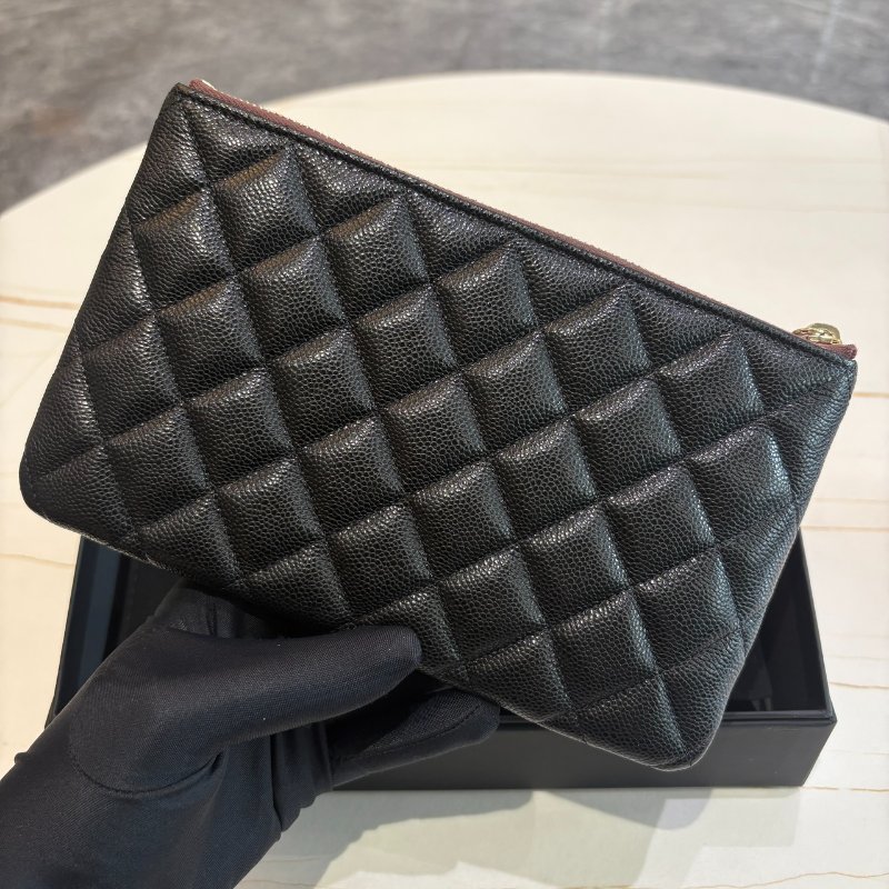 *SHIHNA名牌精品* CHANEL 黑色荔枝牛皮金釦拉鍊大零錢包-5