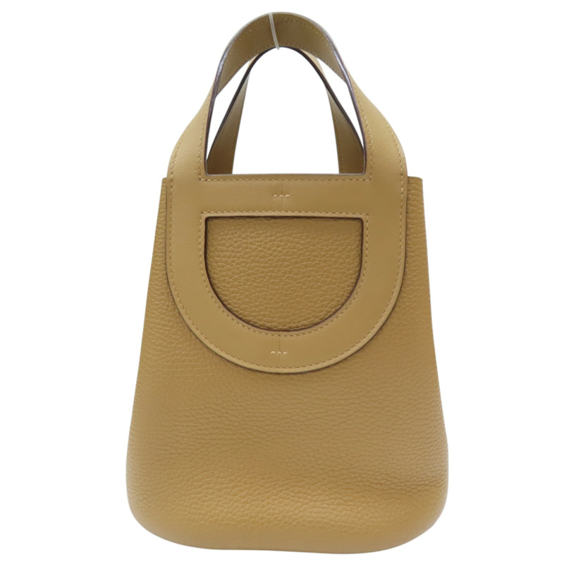 餅乾色 Clemence 牛皮 In The Loop 18 手提包 B刻【HERMES 愛馬仕】-1