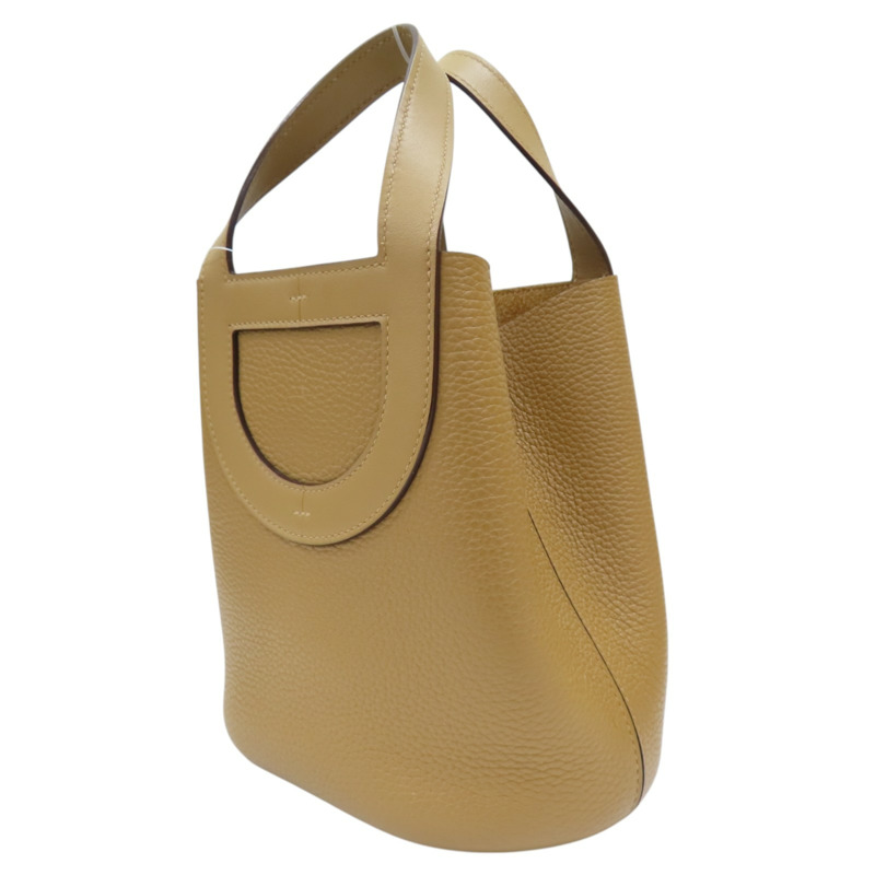 餅乾色 Clemence 牛皮 In The Loop 18 手提包 B刻【HERMES 愛馬仕】-2