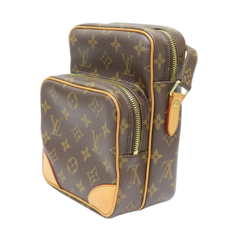 棕色 原花帆布 Amazone 肩背包【LOUIS VUITTON LV 路易威登】 M45236-2