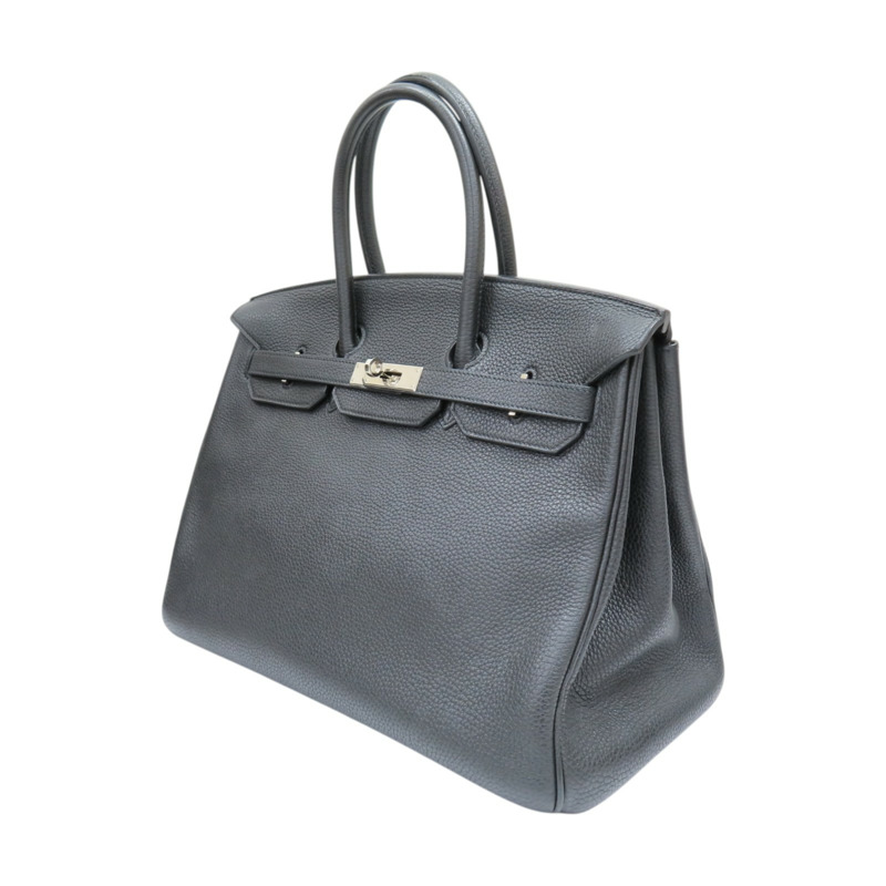 黑色 Togo牛皮 Birkin 35 柏金包 手提包 □M刻 銀扣【HERMES 愛馬仕】-2