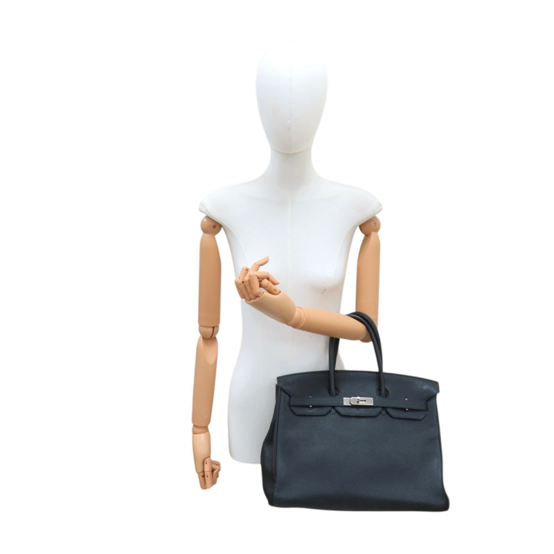 黑色 Togo牛皮 Birkin 35 柏金包 手提包 □M刻 銀扣【HERMES 愛馬仕】-13