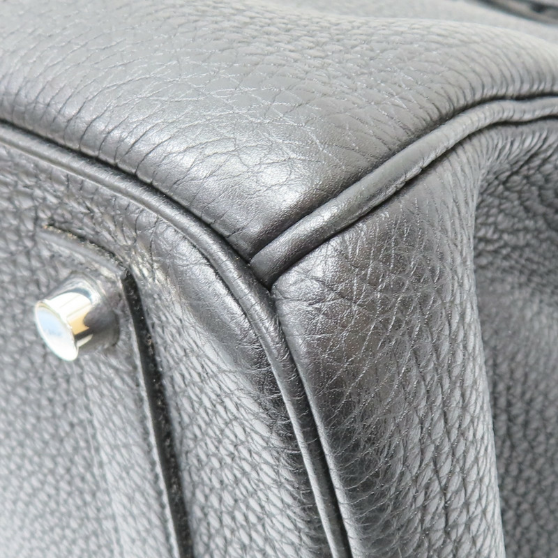 黑色 Togo牛皮 Birkin 35 柏金包 手提包 □M刻 銀扣【HERMES 愛馬仕】-14