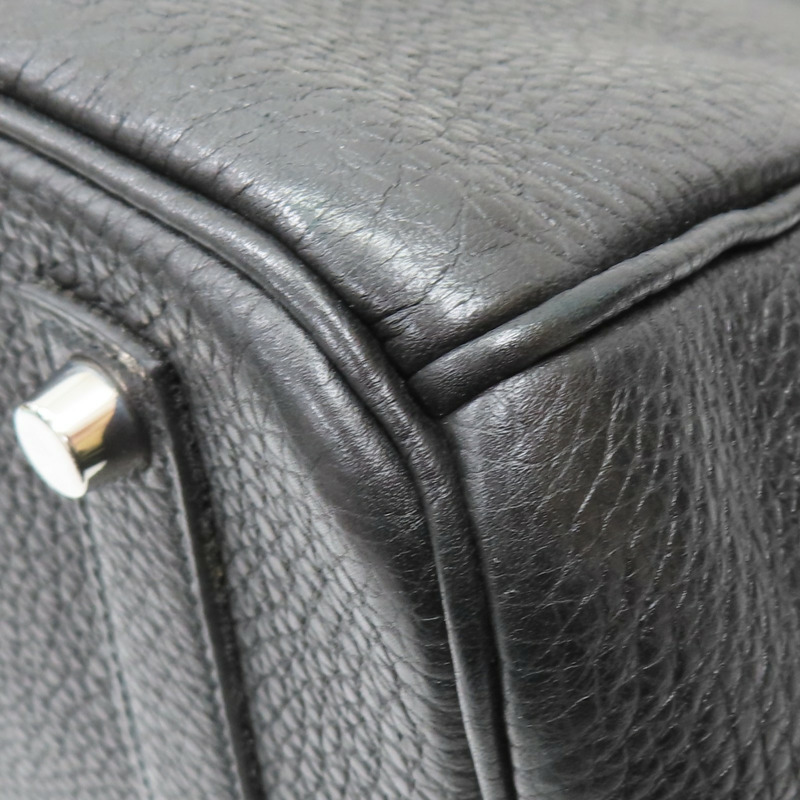 黑色 Togo牛皮 Birkin 35 柏金包 手提包 □M刻 銀扣【HERMES 愛馬仕】-16