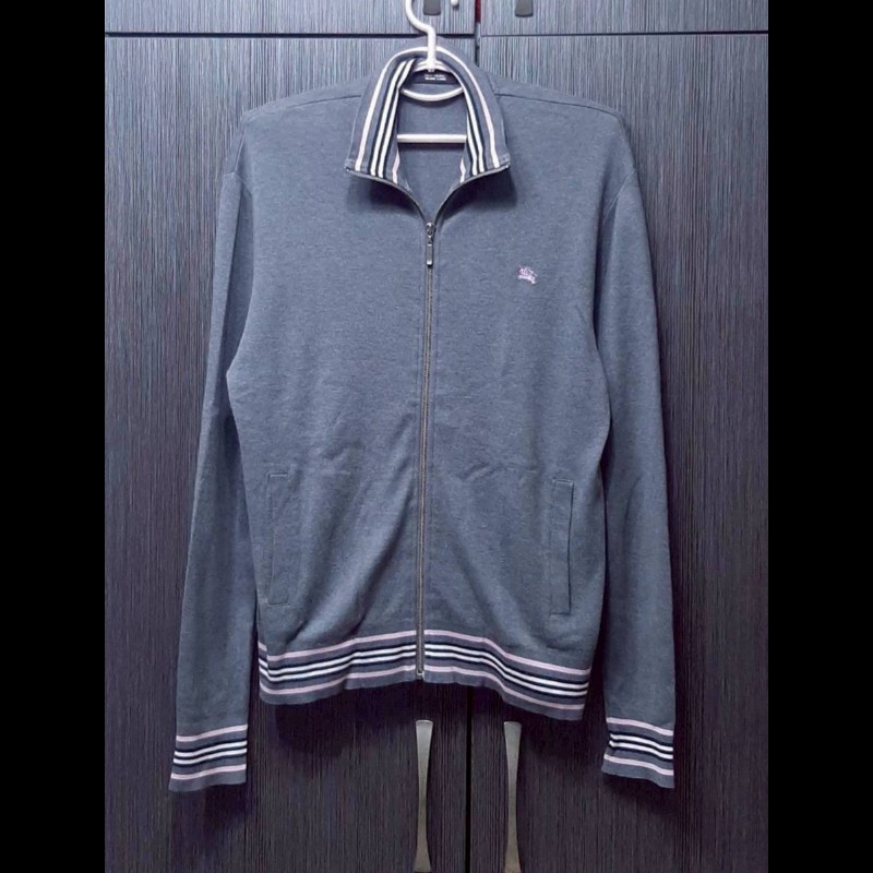 絕版BURBERRY 博柏利 BLACK LABEL 黑標 戰馬 男灰色立領運動休閒外套3號-0