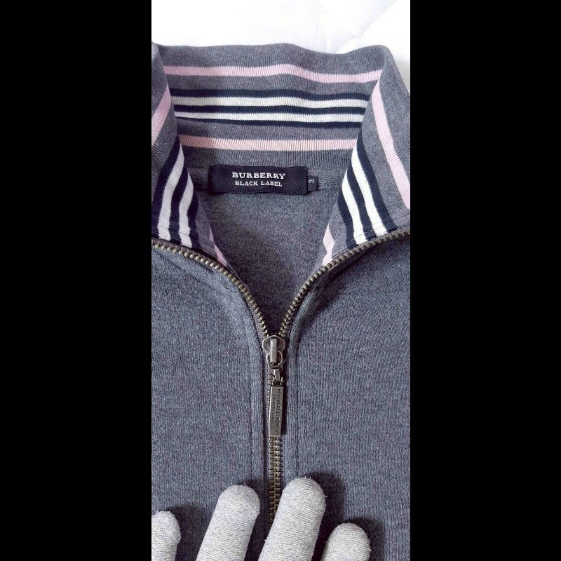 絕版BURBERRY 博柏利 BLACK LABEL 黑標 戰馬 男灰色立領運動休閒外套3號-7
