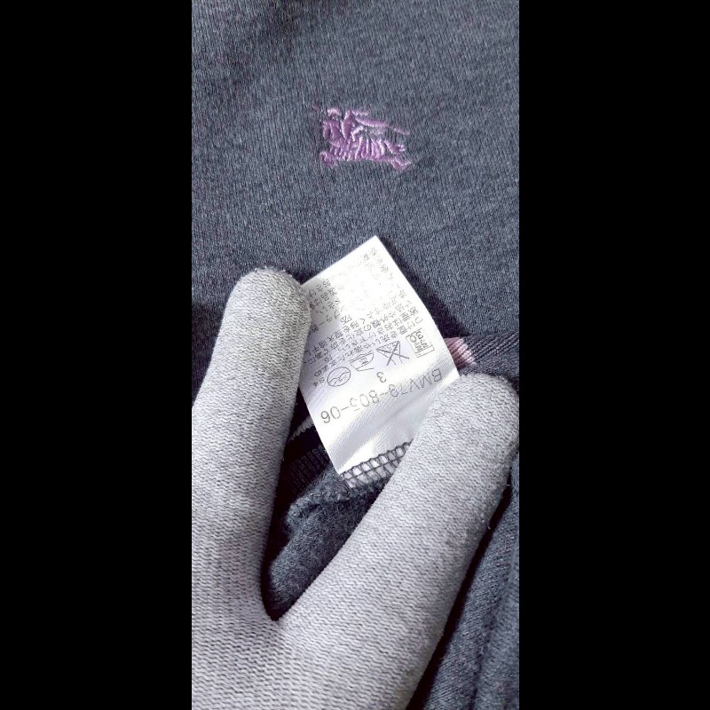 絕版BURBERRY 博柏利 BLACK LABEL 黑標 戰馬 男灰色立領運動休閒外套3號-8