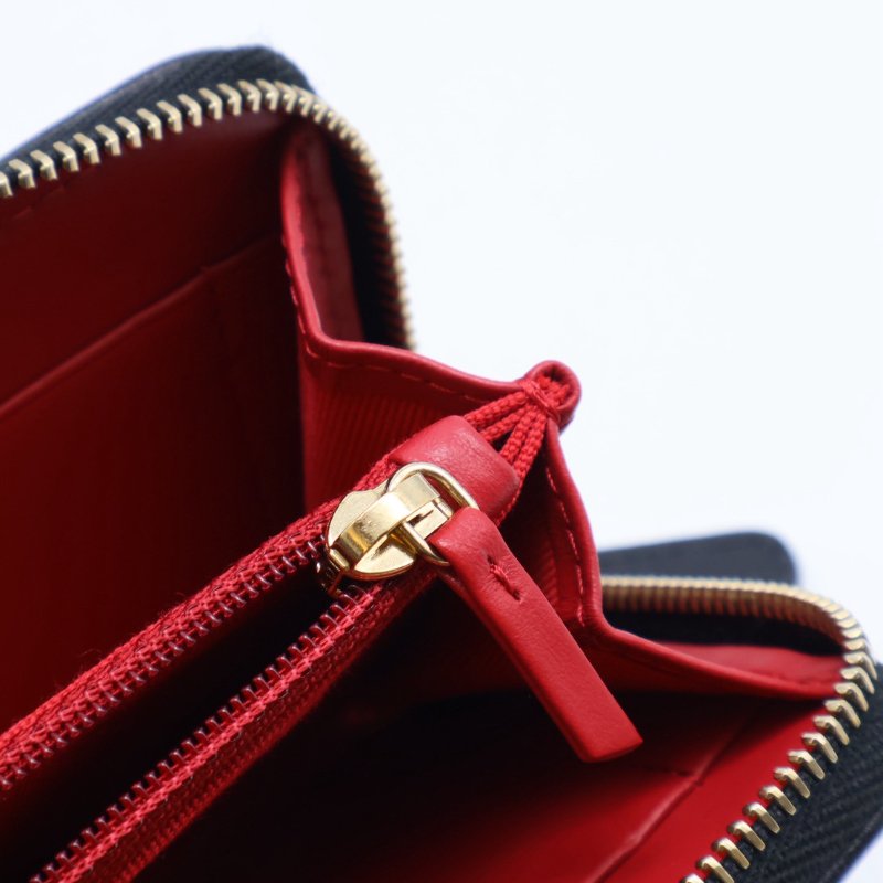 CHANEL 19 24C羊皮拉鍊零錢包 - 黑金-12