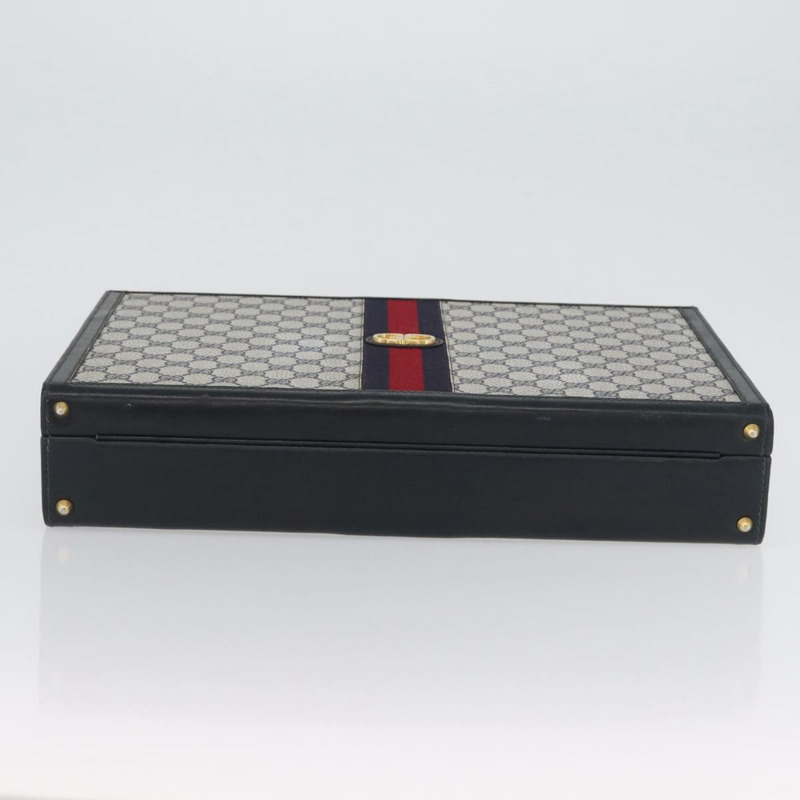 【日本直送】GUCCI GG Supreme Sherry Line 旅行箱 PVC 海軍藍金色 正品 ki6345-4