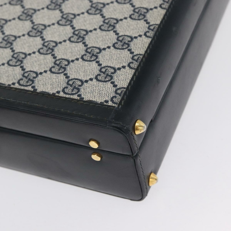 【日本直送】GUCCI GG Supreme Sherry Line 旅行箱 PVC 海軍藍金色 正品 ki6345-7