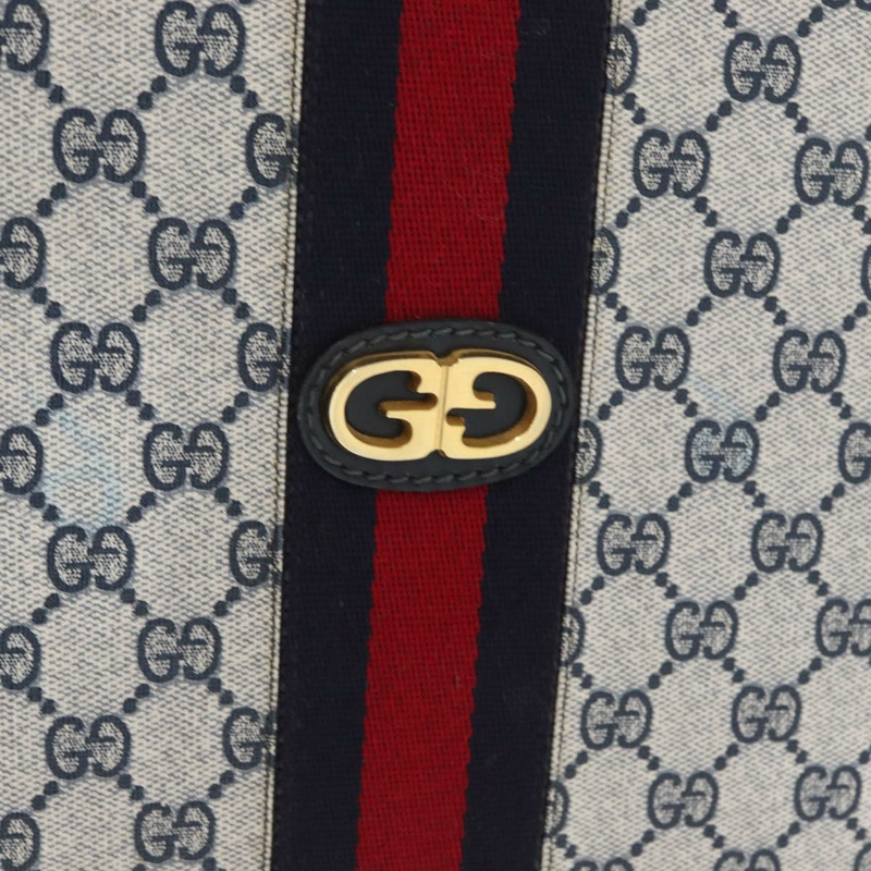 【日本直送】GUCCI GG Supreme Sherry Line 旅行箱 PVC 海軍藍金色 正品 ki6345-18