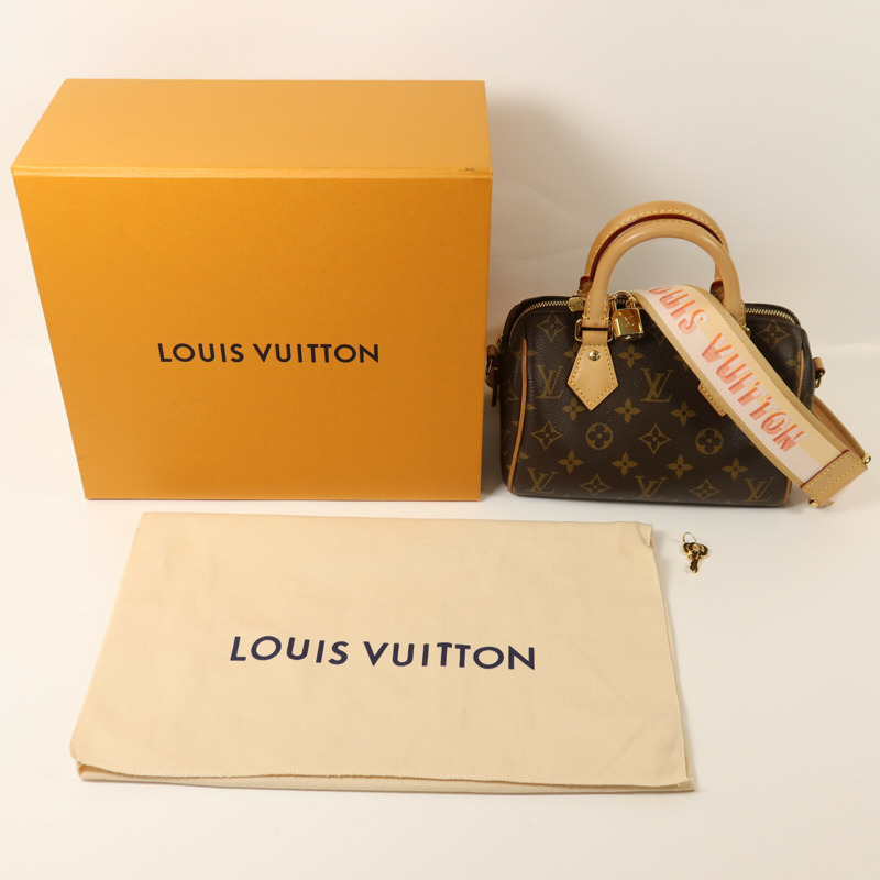 LOUIS VUITTON Monogram Speedy Bandoulière 20金扣手挽肩背兩用袋-7
