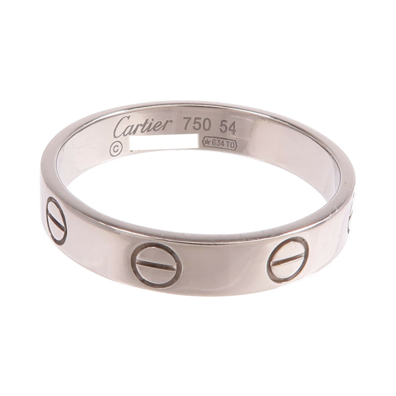 CARTIER 18K白金Mini Love Ring戒指Cartier#54/US#6.75-4