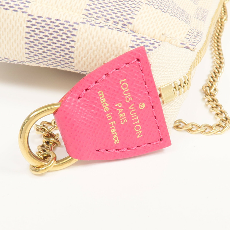 LOUIS VUITTON Damier Azur Mini Pochette Accessories金扣手挽袋-5