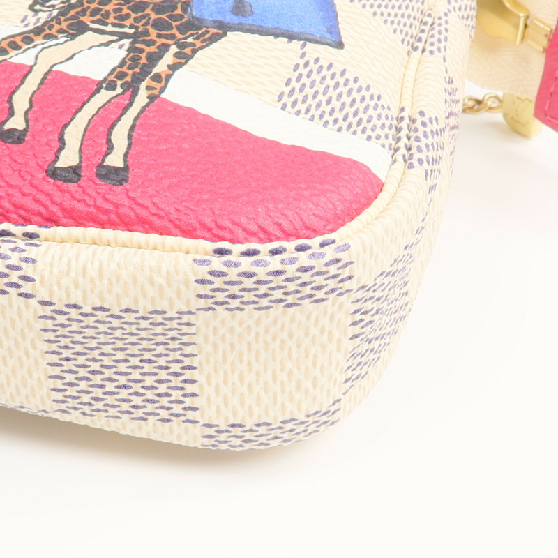 LOUIS VUITTON Damier Azur Mini Pochette Accessories金扣手挽袋-7