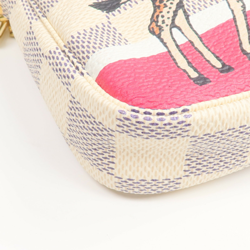 LOUIS VUITTON Damier Azur Mini Pochette Accessories金扣手挽袋-8