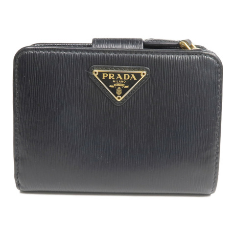 PRADA 牛皮皮革Wallet金扣錢包