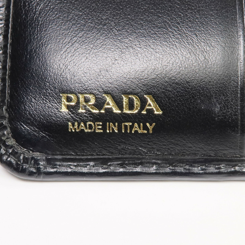 PRADA 牛皮皮革Wallet金扣錢包-13