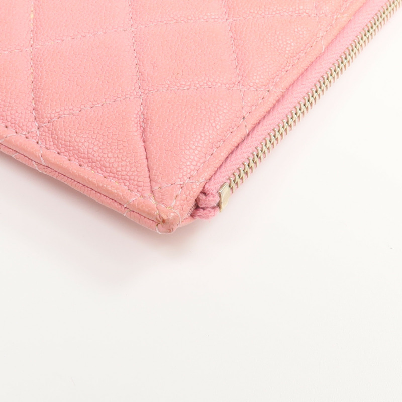 CHANEL 牛皮皮革Zipper Long Wallet金扣長錢包-6