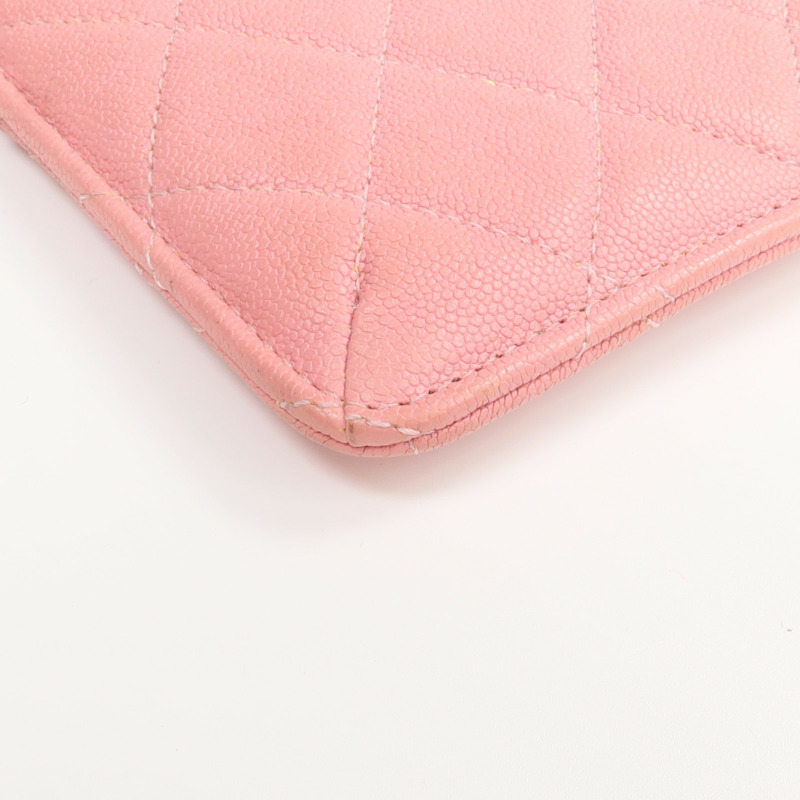 CHANEL 牛皮皮革Zipper Long Wallet金扣長錢包-7