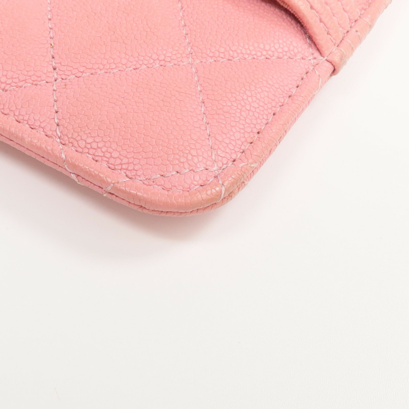 CHANEL 牛皮皮革Zipper Long Wallet金扣長錢包-9
