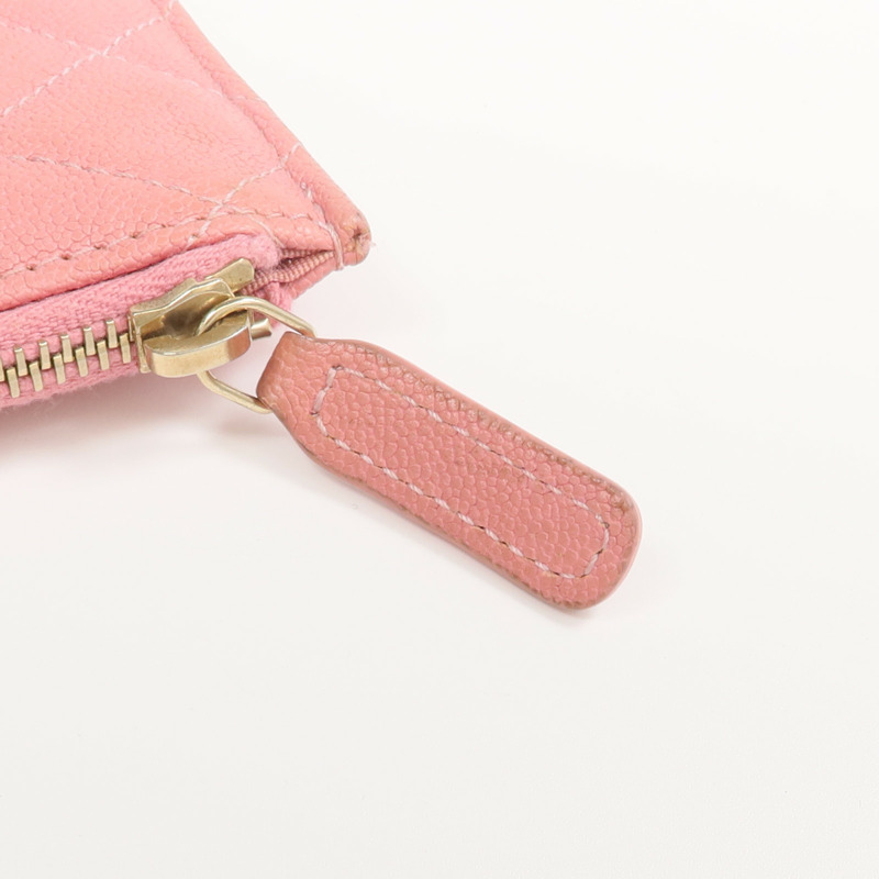 CHANEL 牛皮皮革Zipper Long Wallet金扣長錢包-11