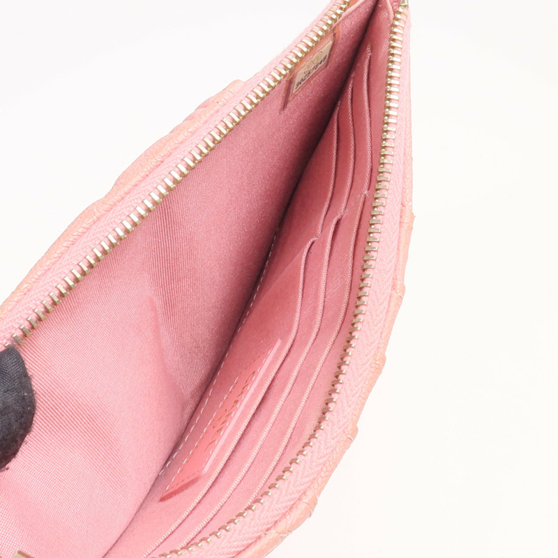 CHANEL 牛皮皮革Zipper Long Wallet金扣長錢包-12