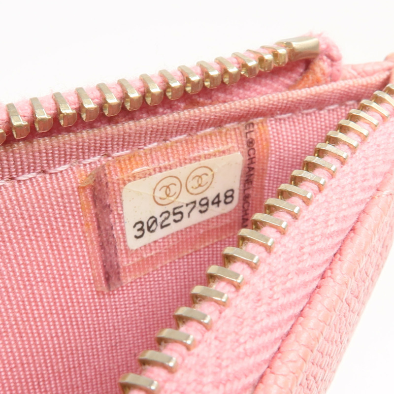 CHANEL 牛皮皮革Zipper Long Wallet金扣長錢包-13