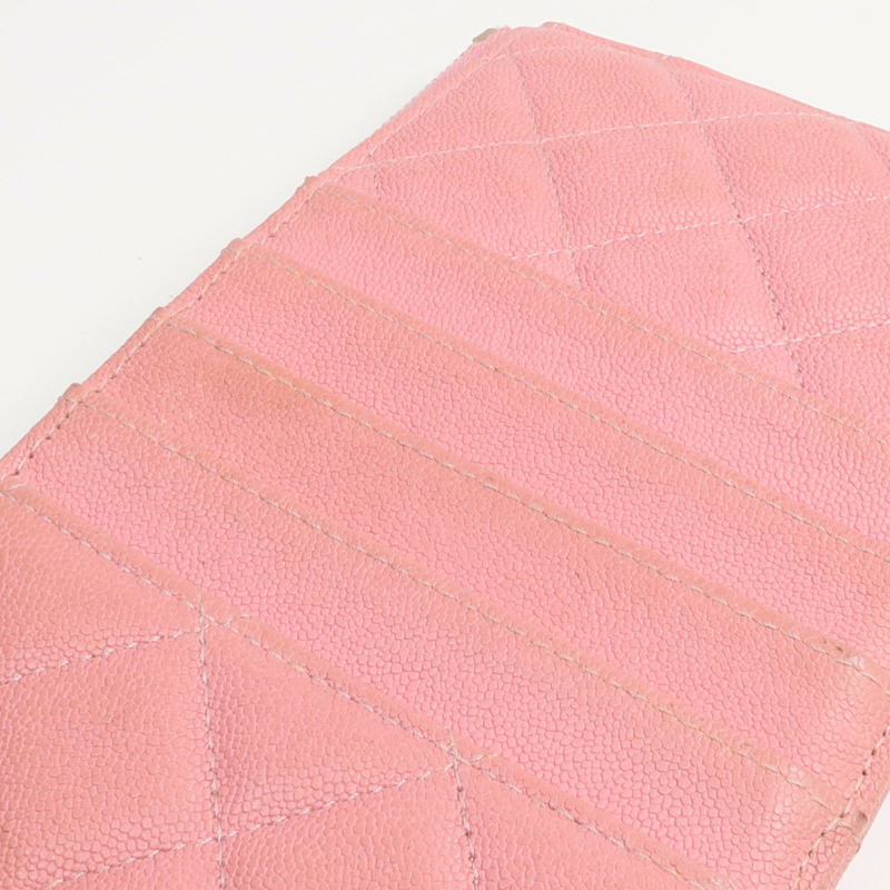 CHANEL 牛皮皮革Zipper Long Wallet金扣長錢包-15
