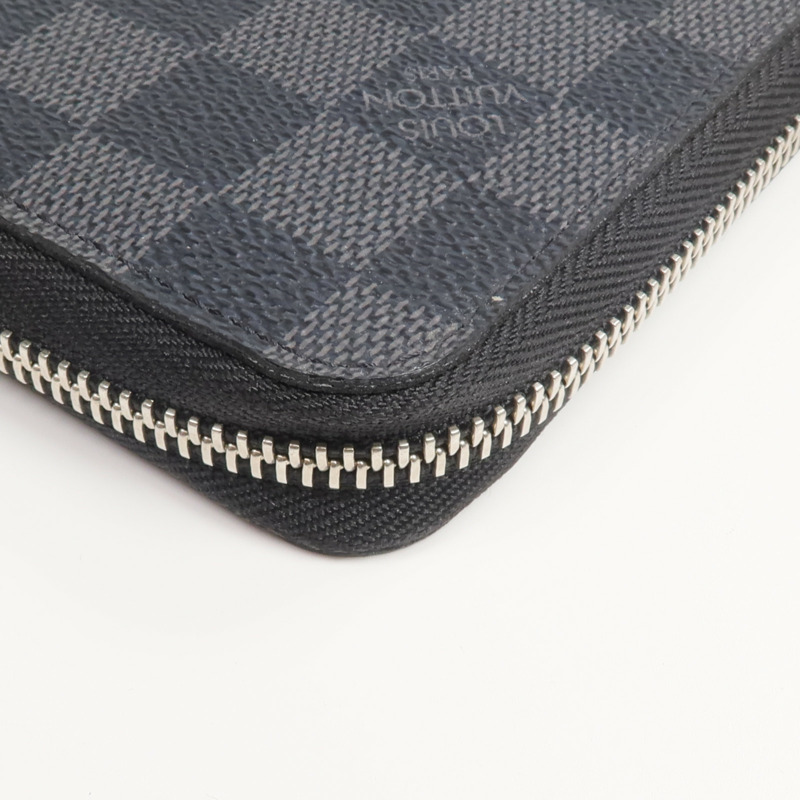 LOUIS VUITTON Damier Graphite Zipper Organizer銀扣長錢包-9